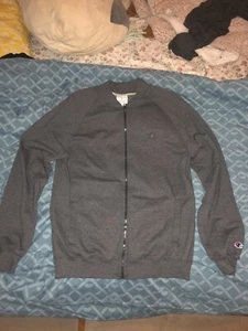 Men's Full Zip Champion Performance Jacket Size Medium Lined Gray - Picture 1 of 3