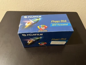NIB 50ct Fujifilm Color 2HD High Density 3.5" Floppy Disks IBM Formatted 1.44MB - Picture 1 of 1