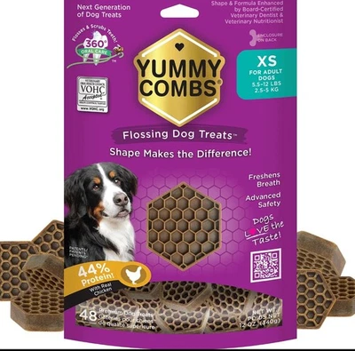 YUMMY COMBS Dog Dental Treats – Vet VOHC Approved – Delicious Chicken Protein – Removes T...