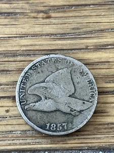 1857 USA Flying Eagle One Cent Coin - Picture 1 of 2