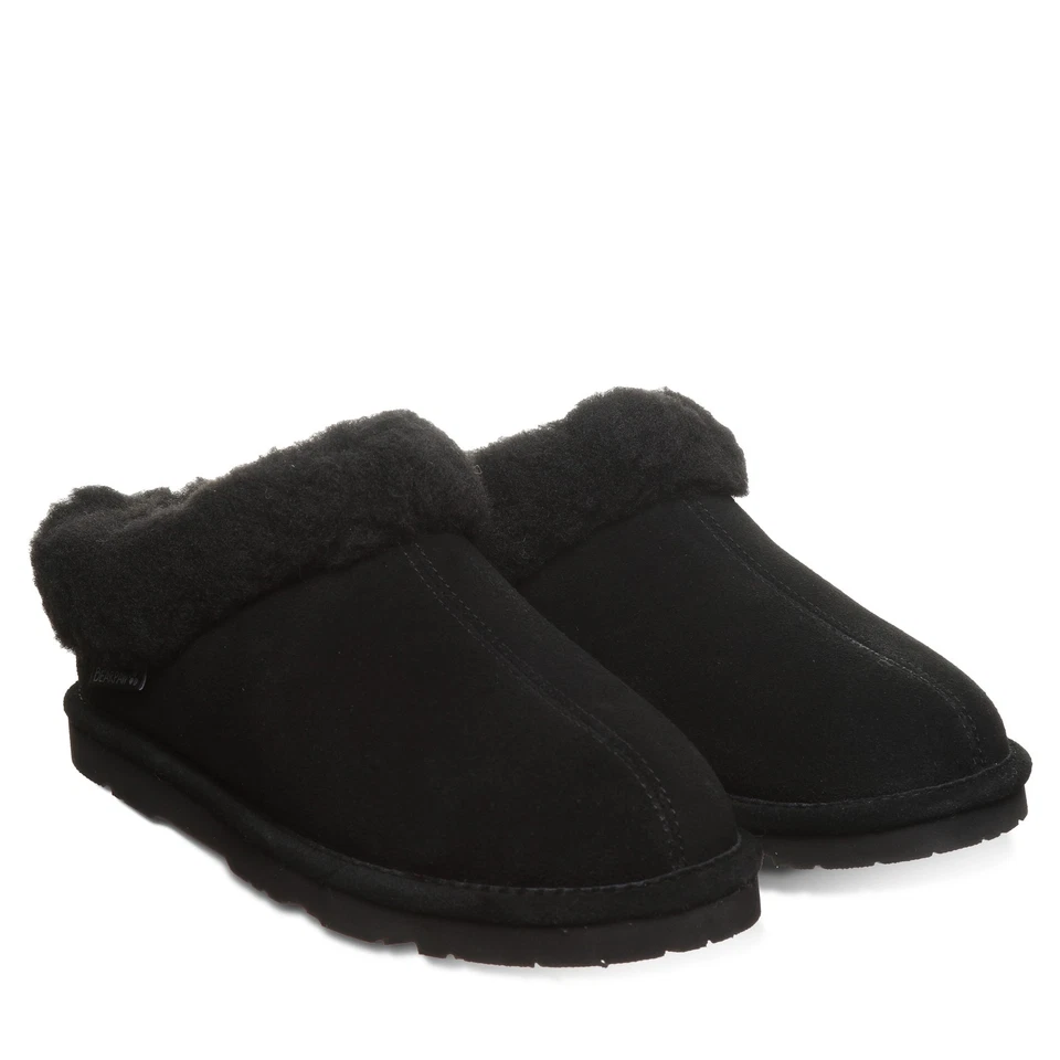 Zapatillas Bearpaw Brina para mujer - 3348 W - Acogedoras zuecas de gamuza negras - 10 medianas Foto 1 de 1