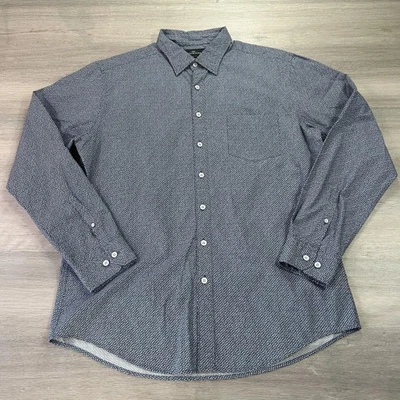 Рубашка мужская Rodd & Gunn размер XL синяя с длинным рукавом спортивная с микропечатью на пуговицах - Изображение 1 из 4