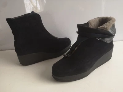 Zapatos de mujer botas botín Thierry Rabotin talla 41 negro ante piel - Imagen 1 de 4