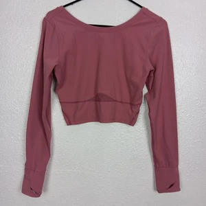 Sylphlike Loli Activewear Top Cropped Long Sleeve Thumbholes Large Fitted Sports - Picture 1 of 9