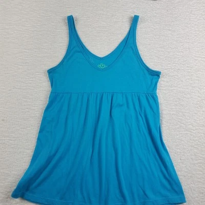 Kirra Babydoll Tank Top Medium Blue Sleeveless Empire Waist Stretch Y2K - Image 1 of 4