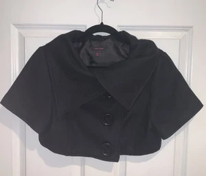 Last Kiss Black Bolero Jacket Size Medium - Picture 1 of 5
