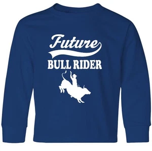 Inktastic Future Bull Rider Rodeo Riding Youth Long Sleeve T-Shirt Boys Childs - Picture 1 of 4