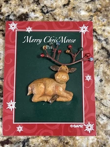 Ganz Christmas Brooch Merry Chris Moose NEW - Picture 1 of 3