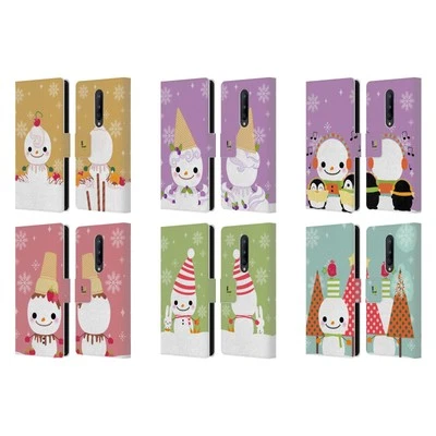 HEAD CASE DESIGNS SNOWMEN LEATHER BOOK WALLET CASE COVER FOR ONEPLUS PHONES - Image 1 of 4