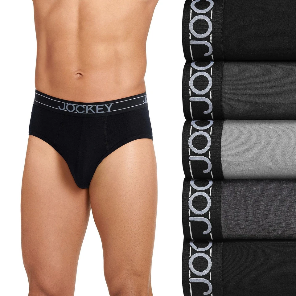 Paquete de 5 calzoncillos de mezcla de algodón (multi gris) para hombre Jockey Foto 1 de 4
