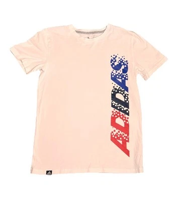 Adidas Graphic Print T Shirt Little Boys Size Medium White And Blue  - Image 1 of 4