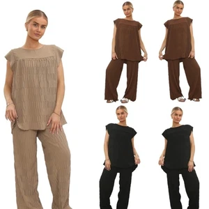 Ladies Women Fish Scope Neck 2 piece Loungewear Comfy Casual Pyjamas Set - Picture 1 of 13