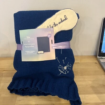 Маска для глаз Disney Princess X Popsugar Belle Chenille Throw 46 дюймов x 60 дюймов НОВАЯ  - Изображение 1 из 4