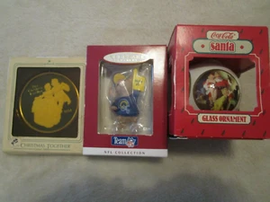 Set of 3 Vintage Christmas Ornaments, Hallmark/Coca Cola - Picture 1 of 9