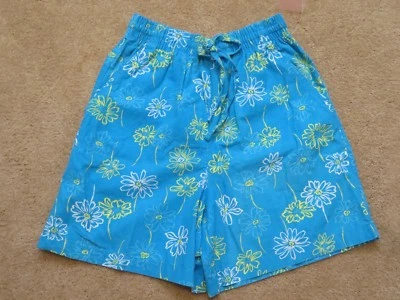 Nuevo Pantalones Cortos Informales Para Mujer Dressbarn Cintura Elástica Turquesa Floral Talla Pequeña Foto 1 de 4