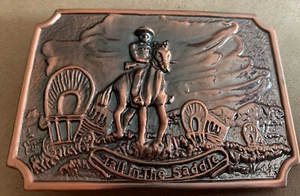 Fibbia cintura western cowboy vagone treno "alto in sella" ottimo regalo natale - Foto 1 di 2