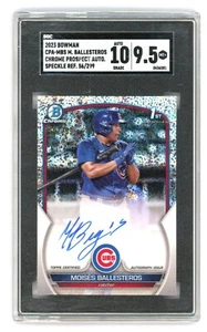 2023 Bowman Chrome MOISES BALLESTEROS 1st Speckle Refractor Auto RC /299 SGC 9.5 - Picture 1 of 2