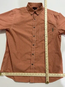 Wolverine Men’s short sleeve Button Down shirt Sz. L-Orange/beige Color - Picture 1 of 5