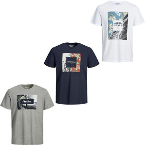 JACK & JONES Originaux T-Shirt Logo Imprimé Col Rond S/S Coupe Standard Hommes
