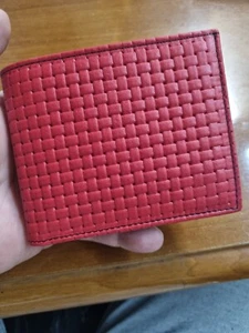 BRIEFTASCHE PORTEMONNAIE HERREN BRAIDY ROT ECHT LEDER ATELIER HANDMADE ROMA 42 - Bild 1 von 12