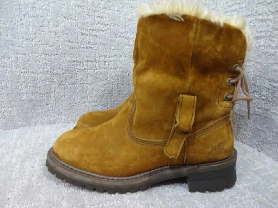 CAT Caterpillar Womens Size 9 W Brown Leather Shearling Trappers Boots P304409 - Image 1 of 4