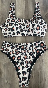Lindo traje de baño bikini de dos piezas para mujer con estampado de animales talla XL nuevo sin etiquetas sin forro - Imagen 1 de 4