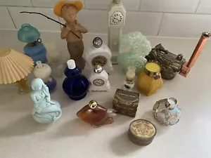 JOB LOT 17 Vintage AVON Perfume Bottles fish Boy Clock Mermaid Lamp Engine Etc - Picture 1 of 23