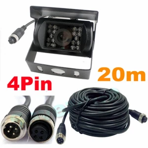 Caravan Truck Van 4Pin CCD Car Rear View Reversing Backup Camera + 20M Cable Kit - Picture 1 of 11
