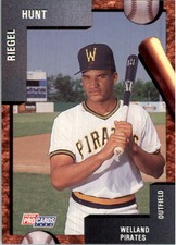 1992 Welland Pirates Fleer/ProCards #1337 Riegal Hunt UER
