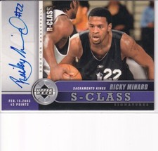 2004-05 UPPER DECK - RICKY MINARD - SCS-RM- AUTOGRAPHED CARD