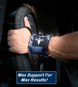 Wrist Wraps Weight Power Lifting Gym Fitness Training Support Bandages CrossFit - Picture 1 of 55