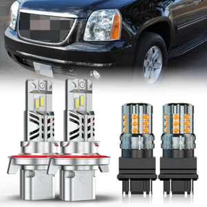 For GMC Yukon XL 1500 2500 Denali 2007-14 LED Headlight+Turn Signal Light Bulbs - Picture 1 of 12