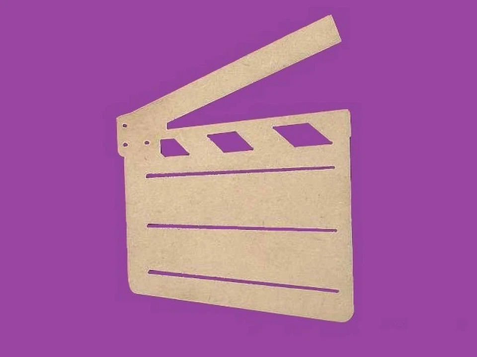 Sujet ou support a decorer en bois medium mdf clap de cinema