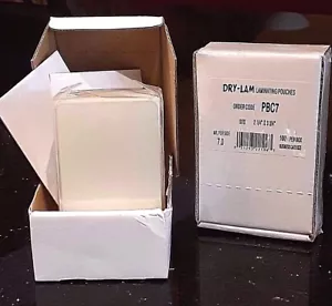 100 Dry Lam Laminating Pouches PBC7 2.25" x 3.75" Business Card Size (7 mil) NEW - Picture 1 of 5