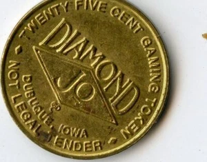 25 Cent Casino Slot Token: Diamond Jo, Dubuque Iowa - Picture 1 of 2