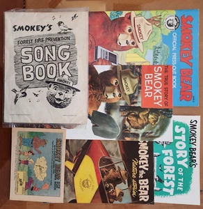 Smokey Bear Lot #4 Vintage 6 books, Dell Comic, Song Book, Pressout , Kite +more - Picture 1 of 12