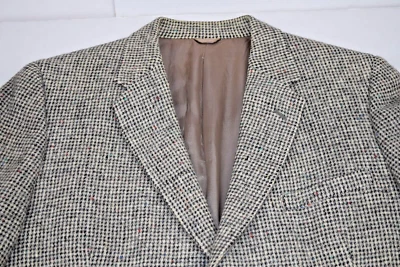 Blazer Abrigo Deportivo Harris Tweed De Colección Talla 40R Años 40 Pata de Gallo Donegal Beige Reino Unido Foto 1 de 4