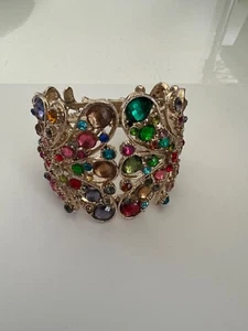 Vintage Armreif mit Strass und Scharnier - Bild 1 von 6