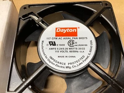Ventilador axial cuadrado original Dayton 6KD75, 4-11/16", 115VAC, 117CFM #1011l6iac Foto 1 de 2