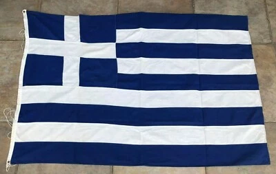Beautiful Vintage Greek Greece Flag 90 cm x 140 cm by Kokkonis ΑΘΗΝΑΙ 60s - Image 1 of 4
