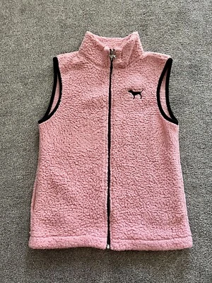 Victoria’s Secret PINK Sherpa Fleece Vest Full Zip Size Small - Image 1 of 4