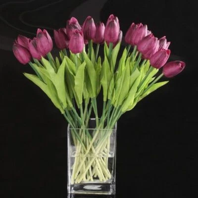 10 PACK Artificial Tulips Real Touch Bridal Home Wedding Party Festival Decor US - Image 1 of 4