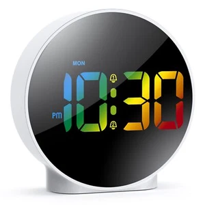Upgraded Digital Alarm Clock Kids Teens Digital Clock Bedside Large Colorful ... - Picture 1 of 9