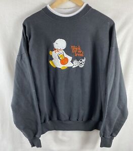 Vintage Halloween Sweatshirt XL Extra Large Vtg Sweater Trick Or Treat Puppy