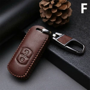 Luxury PU Leather Car Key Case Cover For Mazda Axela Atenza CX3 CX4 Key Chain YG - Picture 1 of 18