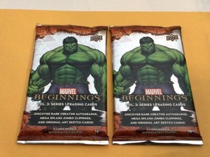 (2) 2022 Upper Deck Marvel Beginnings Volume 2 Series 1  Sealed Hobby Packs