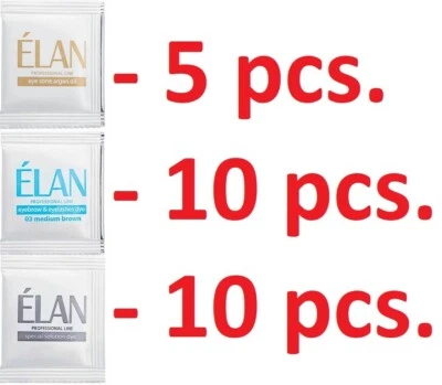 Elan 03 medium brown Eyebrow gel tint + oxidant + argan oil cream (10+10+5 pcs.) - Image 1 of 3