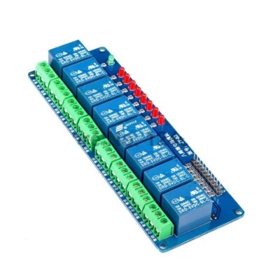 MODULO SCHEDA RELE' 8 CANALI OPTOISOLATI 10A 250V ARDUINO SHIELD 5Vdc CON LED - Immagine 1 di 3