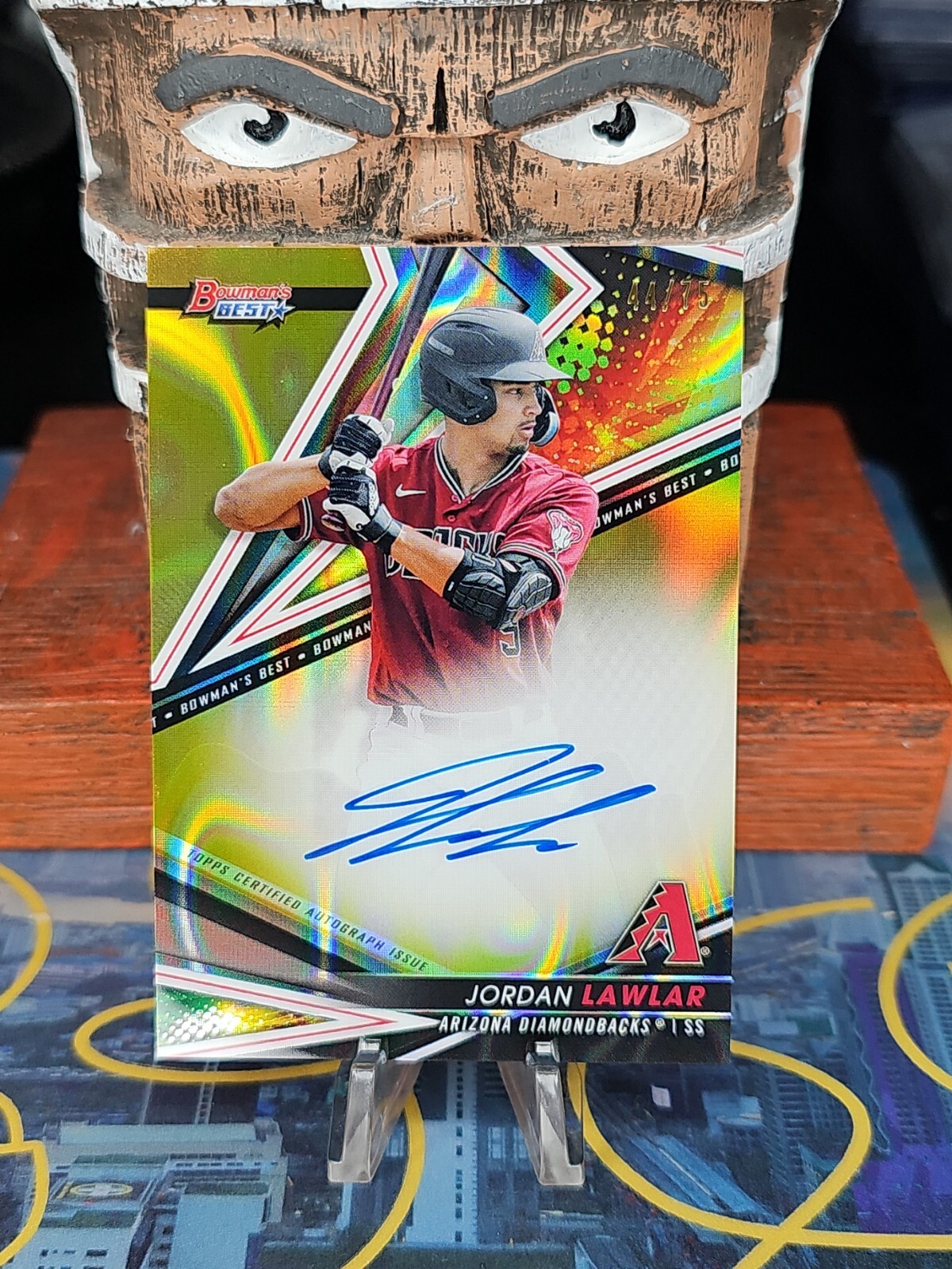 2022 Bowman's Best JORDAN LAWLAR Rookie Gold Lava Refractor RC /75 Dbacks