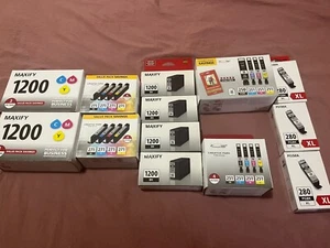 Lot Of 13 Canon New Sealed Ink- Look At Description - Picture 1 of 22